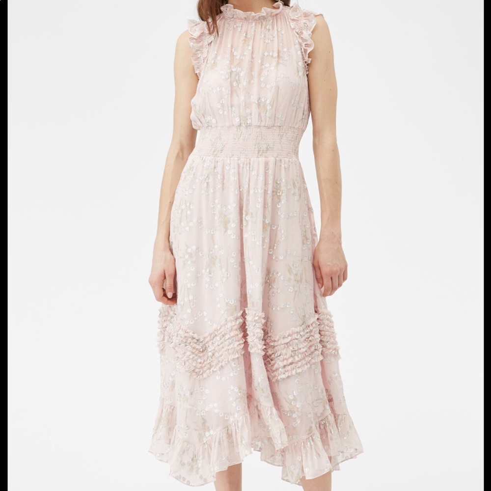 Rebecca Taylor Painted Daffodil Smocked Dress